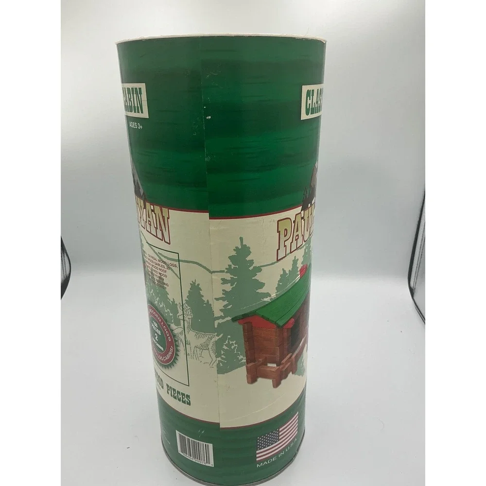Paul Bunyan Classic Log Cabin 150 Piece Real Wood Building Set Roy Toy USA 20076